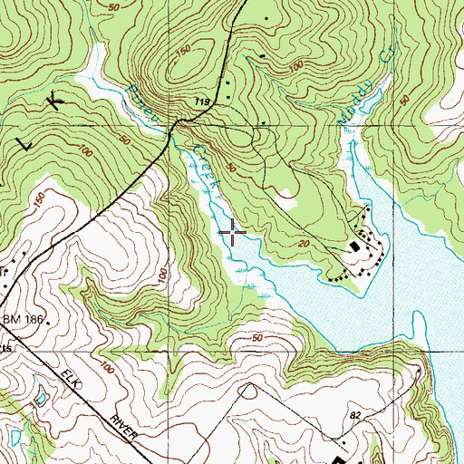 Topographic Map of Piney Creek, MD