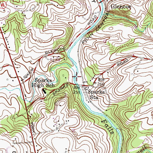 Topographic Map of Piney Creek, MD