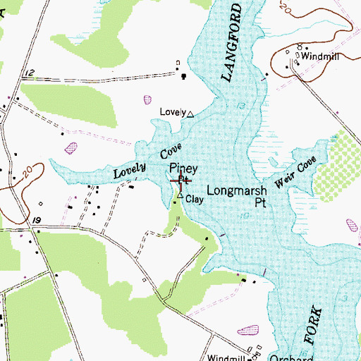 Topographic Map of Piney Point, MD