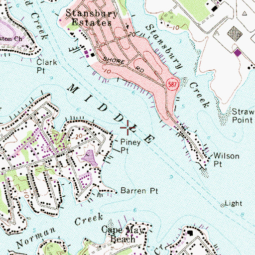 Topographic Map of Piney Point, MD