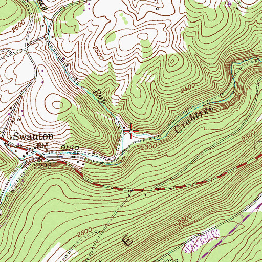 Topographic Map of Piney Run, MD