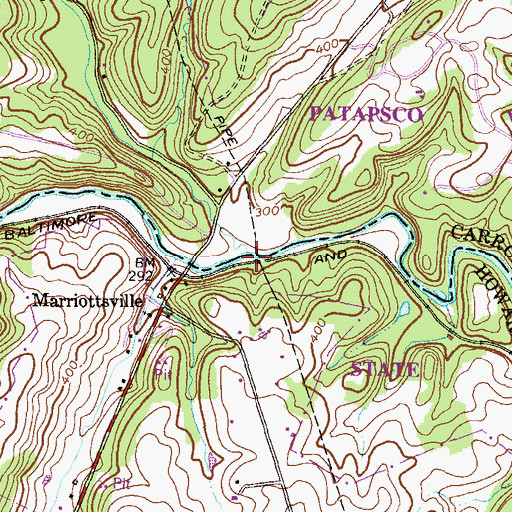 Topographic Map of Piney Run, MD