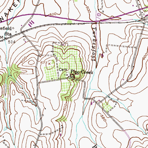 Topographic Map of Pipe Creek Church, MD