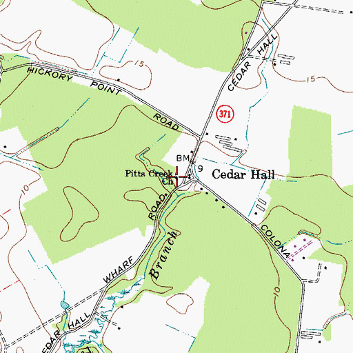 Topographic Map of Pitts Creek Church, MD