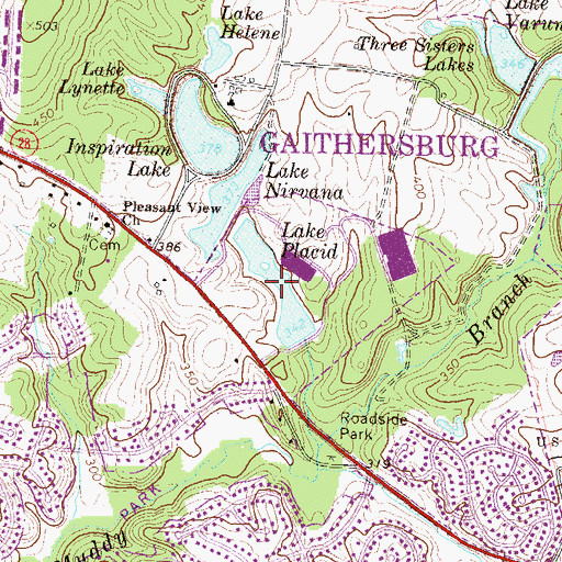 Topographic Map of Lake Placid, MD