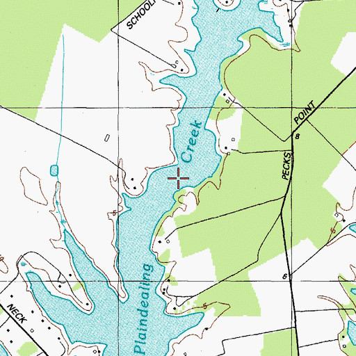 Topographic Map of Plaindealing Creek, MD