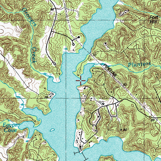 Topographic Map of Planters Wharf Creek, MD