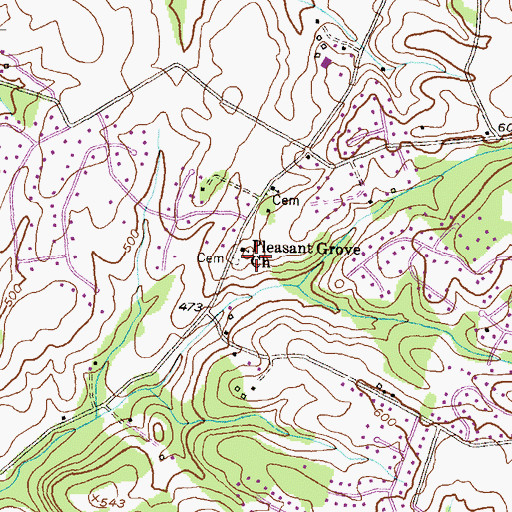 Topographic Map of Pleasant Grove Church, MD