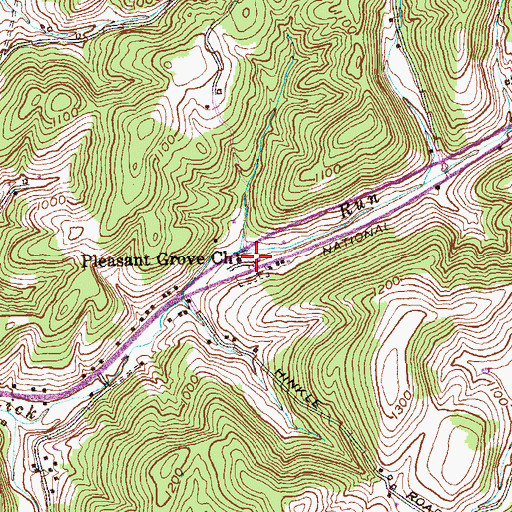 Topographic Map of Pleasant Grove United Methodist Church, MD