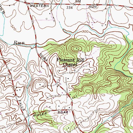 Topographic Map of Pleasant Hill Chapel, MD