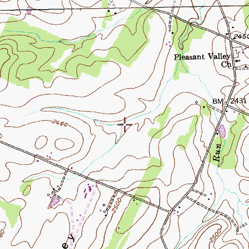 Topographic Map of Pleasant Valley, MD
