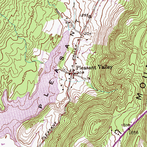 Topographic Map of Pleasant Valley, MD