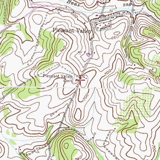 Topographic Map of Pleasant Valley Cemetery, MD