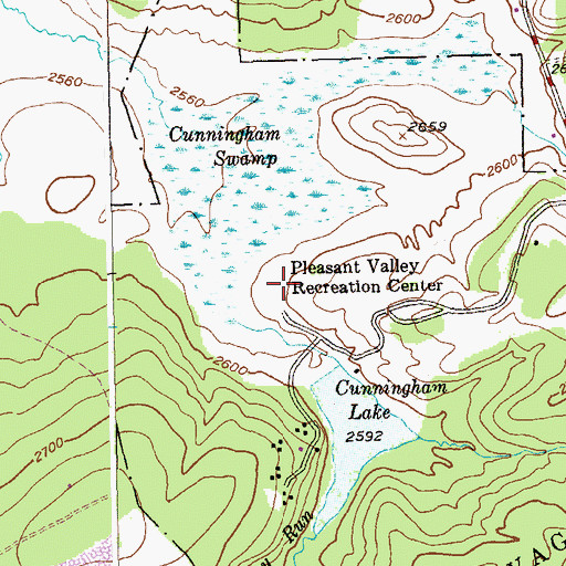 Topographic Map of Pleasant Valley Recreation Center, MD