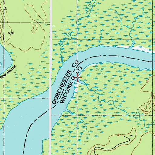 Topographic Map of Plum Creek, MD
