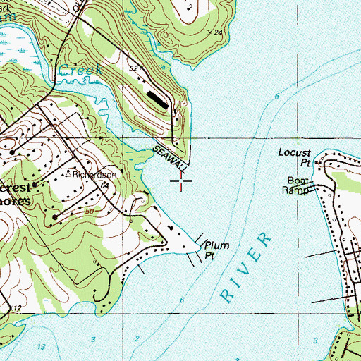 Topographic Map of Plum Creek, MD