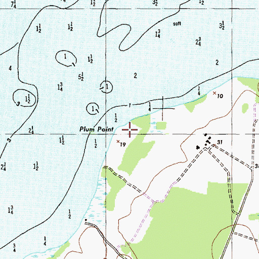 Topographic Map of Plum Point, MD