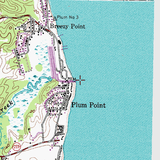 Topographic Map of Plum Point Creek, MD