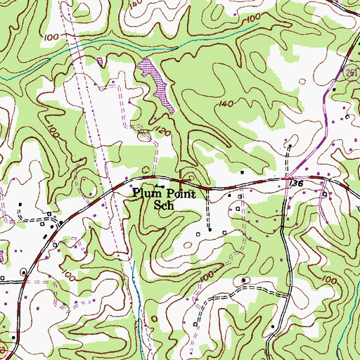 Topographic Map of Plum Point School, MD