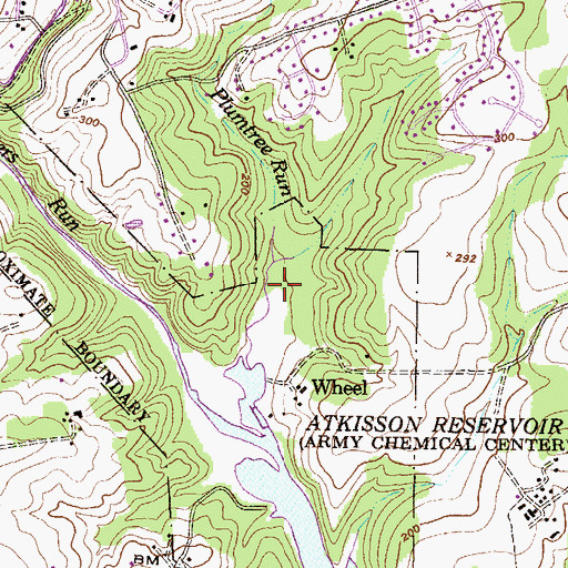 Topographic Map of Plumtree Run, MD