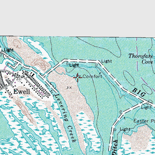 Topographic Map of Point Comfort, MD