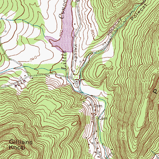 Topographic Map of Polecat Hollow, MD