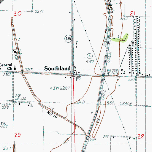 Topographic Map of Southland, AR