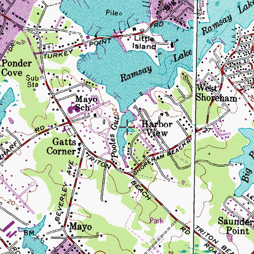 Topographic Map of Pooles Gut, MD