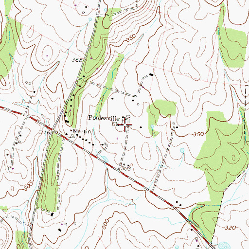 Topographic Map of Poolesville Church, MD