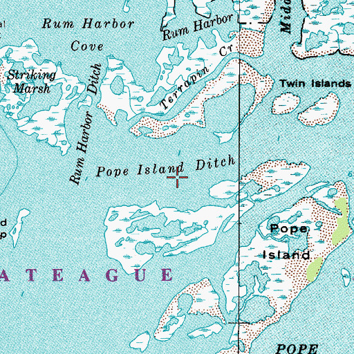 Topographic Map of Pope Island Ditch, MD