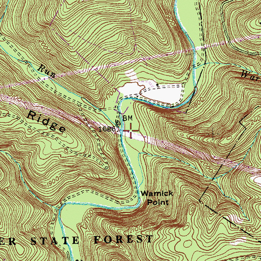 Topographic Map of Poplar Lick Run, MD
