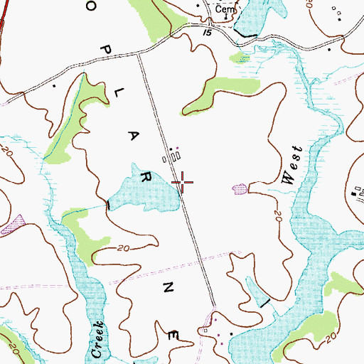 Topographic Map of Poplar Neck, MD