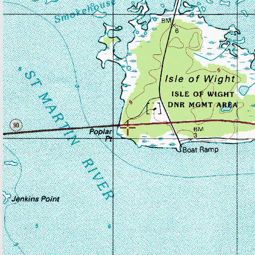 Topographic Map of Poplar Point, MD