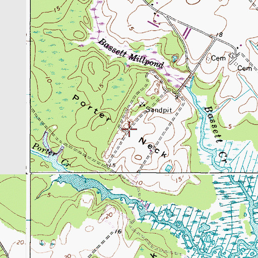 Topographic Map of Porter Neck, MD