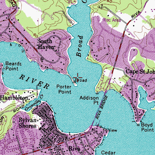 Topographic Map of Porter Point, MD