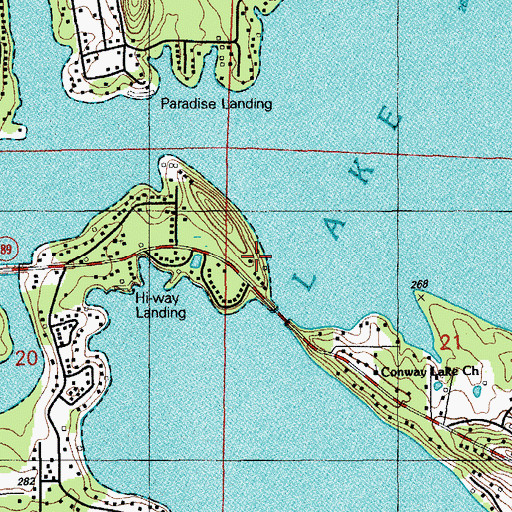 Topographic Map of Sport Haven Landing, AR