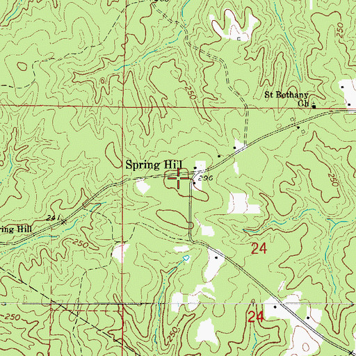 Topographic Map of Spring Hill, AR
