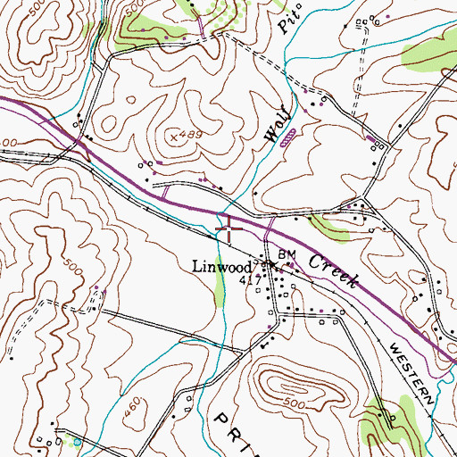 Topographic Map of Priestland Branch, MD