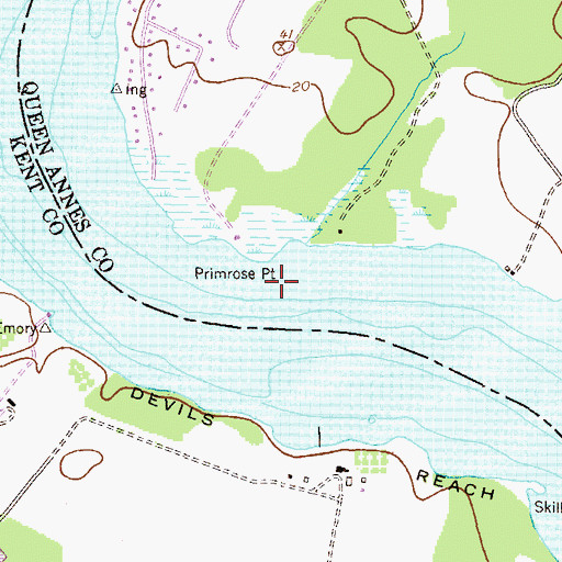 Topographic Map of Primrose Point, MD