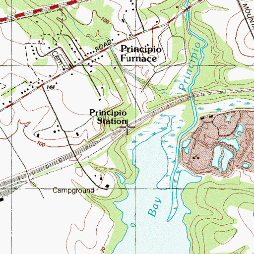 Topographic Map of Principio Station, MD