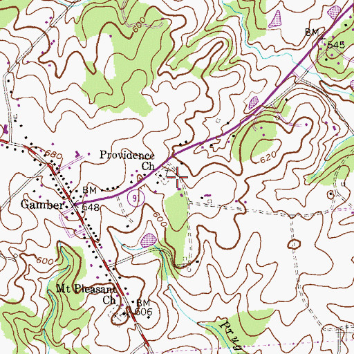 Topographic Map of Providence Church, MD