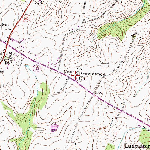 Topographic Map of Providence Church, MD