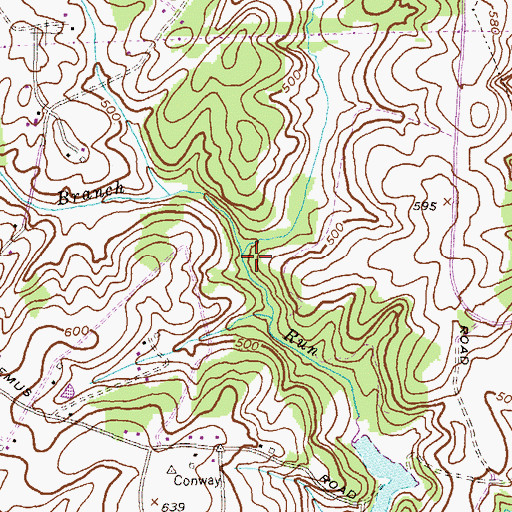 Topographic Map of Prugh Branch, MD
