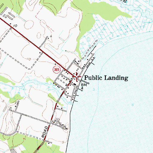 Topographic Map of Public Landing, MD