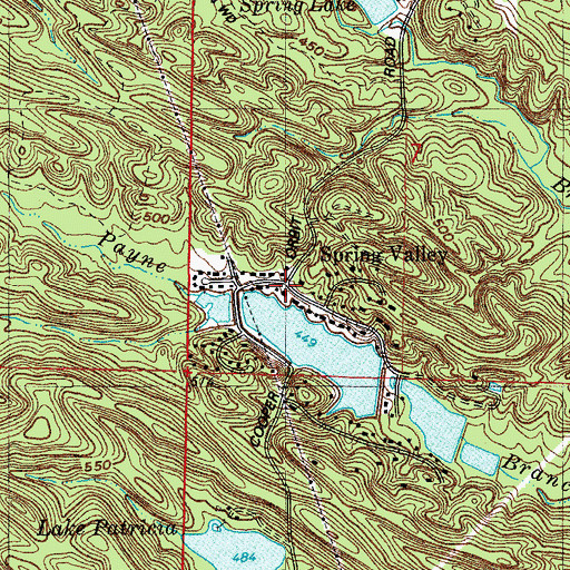 Topographic Map of Spring Valley, AR