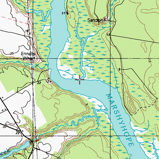 Topographic Map of Puckum Branch, MD