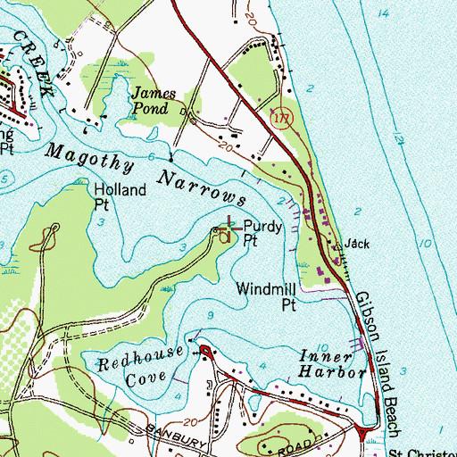 Topographic Map of Purdy Point, MD