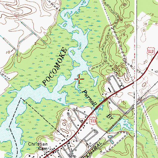 Topographic Map of Purnell Branch, MD