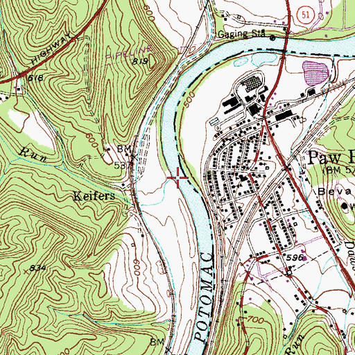 Topographic Map of Purslane Run, MD