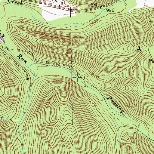 Topographic Map of Puzzley Run, PA